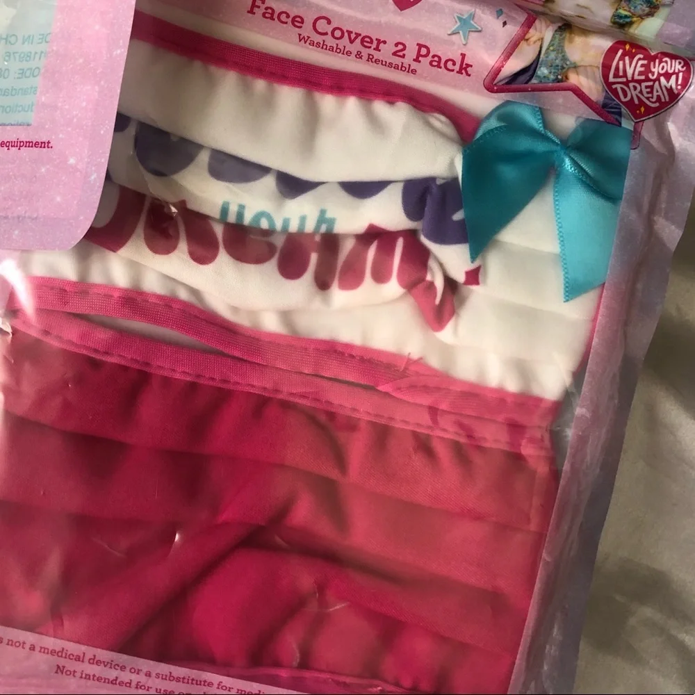 NEW kids Jojo Siwa Reusable Face Masks Bundle